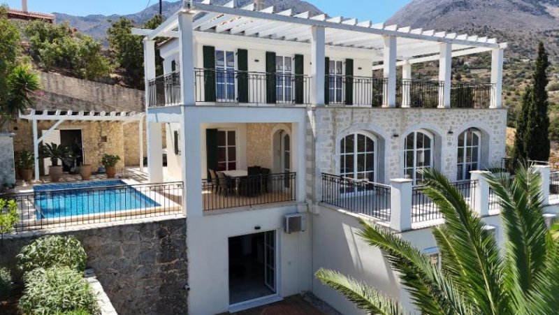 Kournas MIT VIDEO - Kreta, Kournas: Luxusvilla mit Panorama-Meerblick und drei Apartments zu verkaufen Haus kaufen